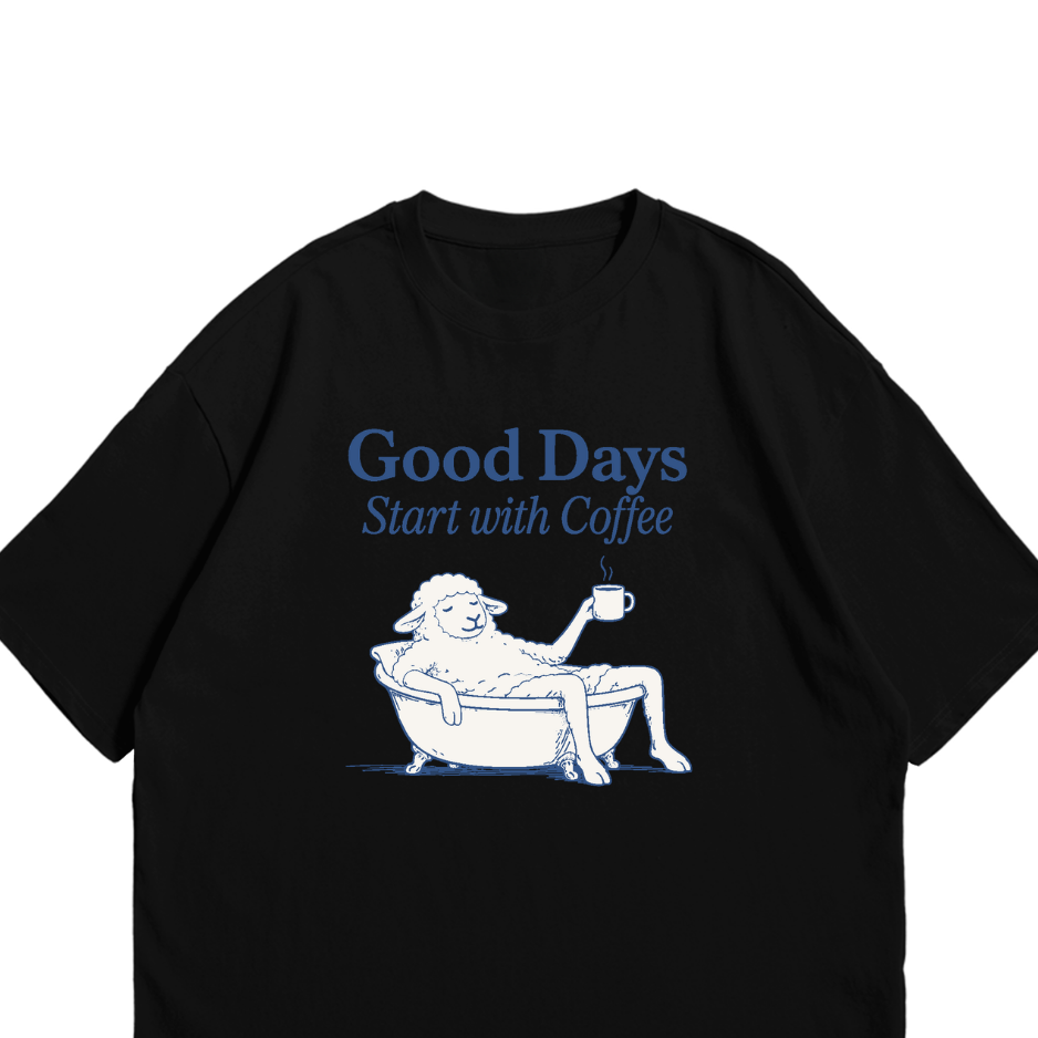 （Good Days Start With Coffee） Oversized Tee