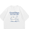 （Good Days Start With Coffee） Oversized Tee