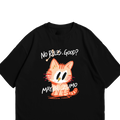 Graffiti Cat Graphic Oversized Tee